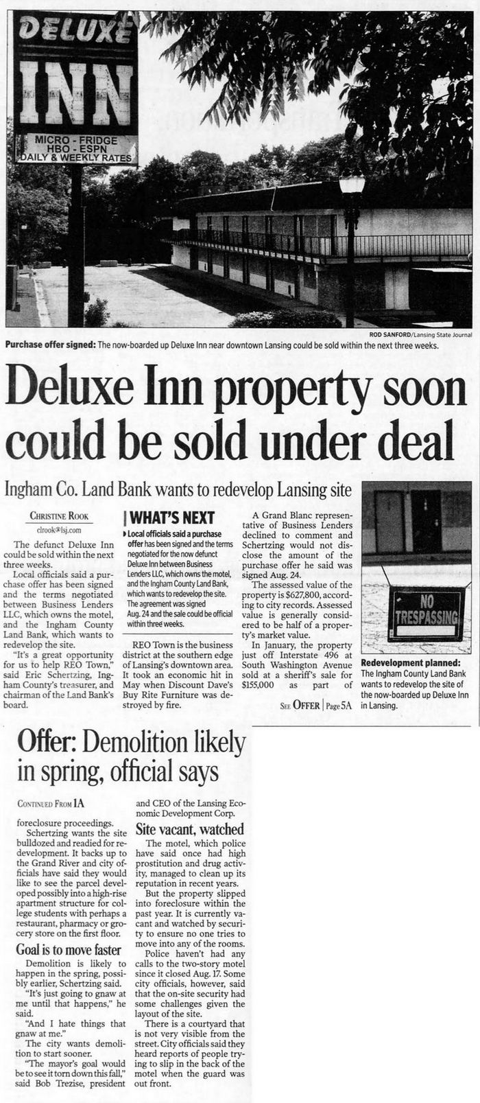 Riverside Motor Inn (Deluxe Inn, Riverside Manor) - Sep 4 2009 Article